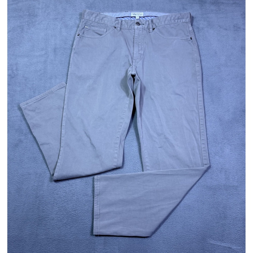 Peter Millar Pants Mens 33x30 Gray 5-Pocket Performance Chino Normcore Modern